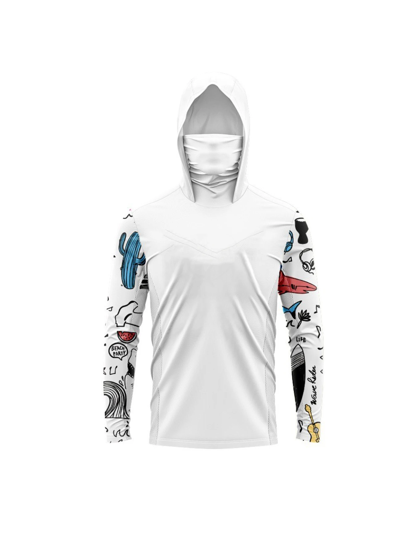 Fishing Shirt Uv Protection - Herren-Angelhemd mit Kapuze und langen Ärmeln,