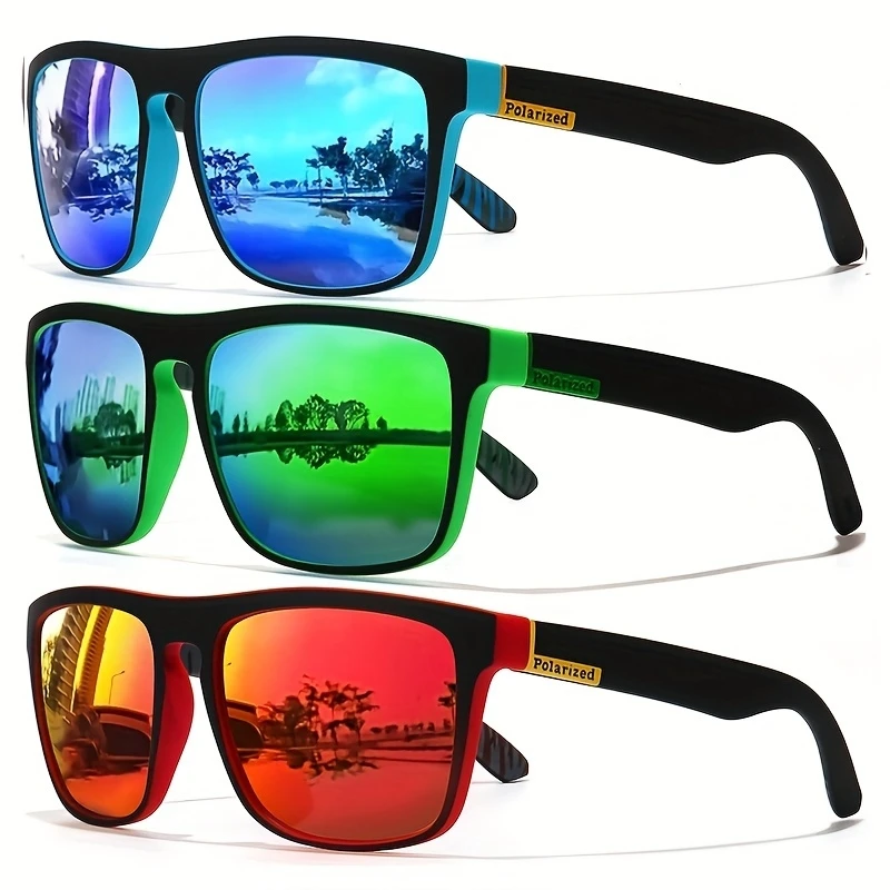 Fishing Sunglasses Polarized - 1/3PCS Vintage Quadratische High-End-Sonnenbrille für Herren
