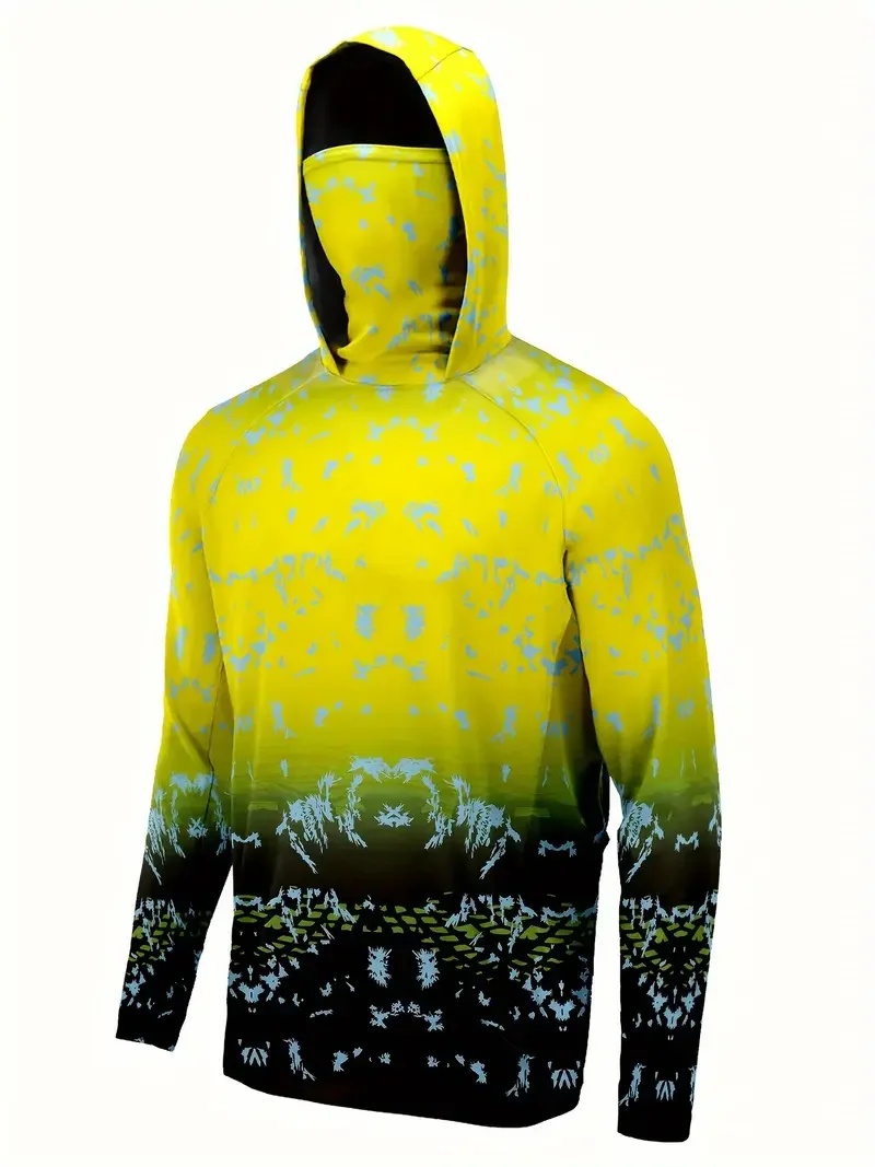 Fishing Mask Sun Protection - Anglerhemd mit Kapuze für Herren, Angelkleidung
