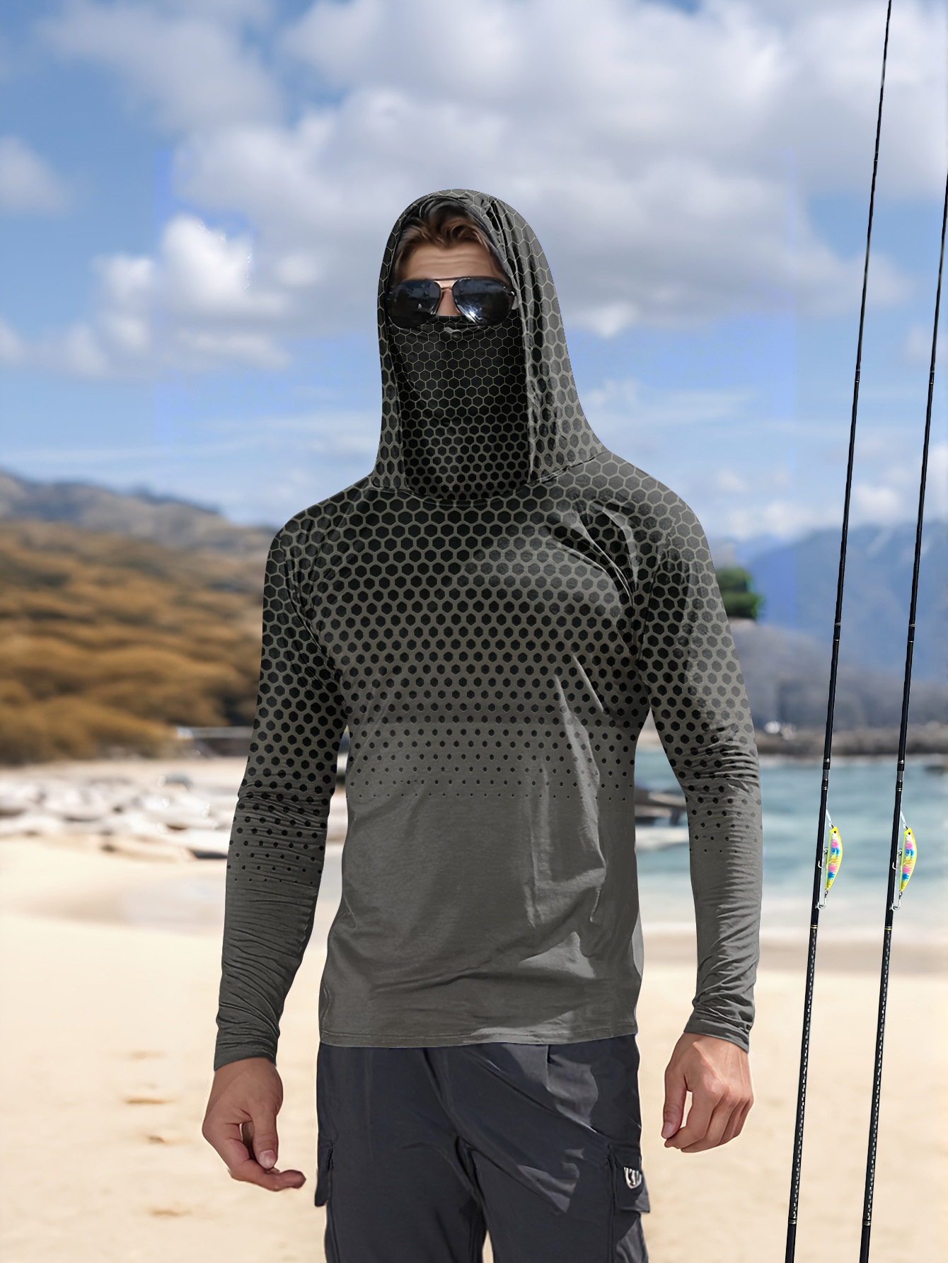 Herren Sommer-Angel-Hoodie mit – Fishing Mask Sun Protection Bewertung und Preis